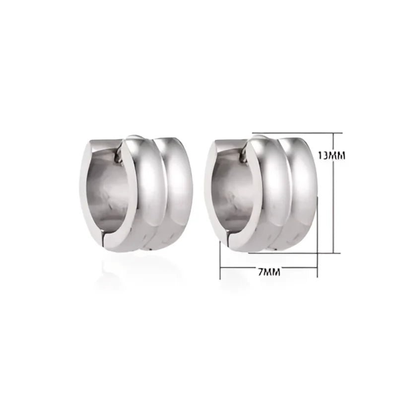 Zilverkleurige RVS Klapcreolen - 13 mm