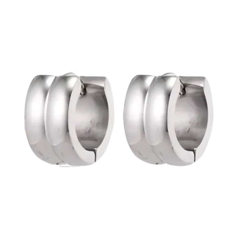 Zilverkleurige RVS Klapcreolen - 13 mm