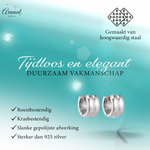 Zilverkleurige RVS Klapcreolen - 13 mm