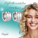 Zilverkleurige RVS Klapcreolen - 13 mm