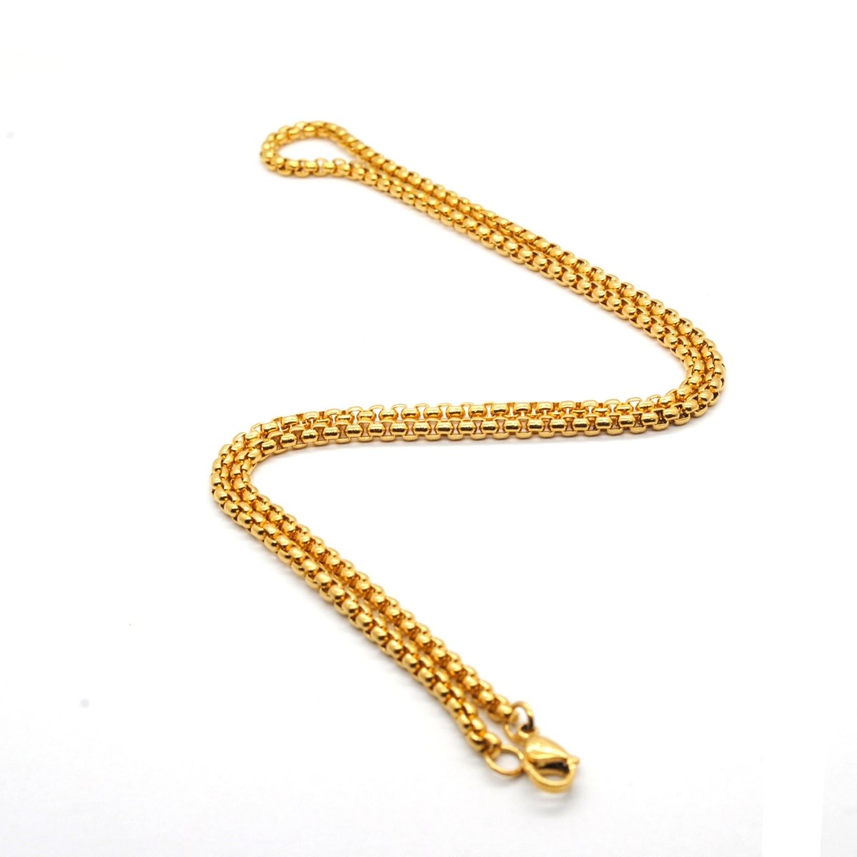 RVS Jasseron Ketting Goudkleur - Elegante Schakelketting - Aramat Jewels - RVS Sieraden - Halskettingen - cadeautip