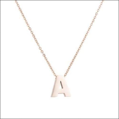 Rvs Roségouden Letter Ketting Initiaal a | Halskettingen