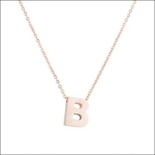 Rvs Roségouden Letter Ketting Initiaal b | Halskettingen