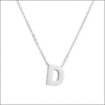 Zilveren Ketting Met Letter d - Rvs Letter Ketting Initiaal -45cm