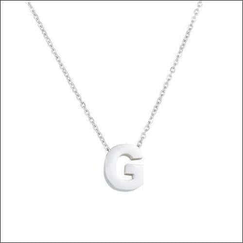 Zilveren Ketting Met Letter g - Rvs Letter Ketting Initiaal -45cm