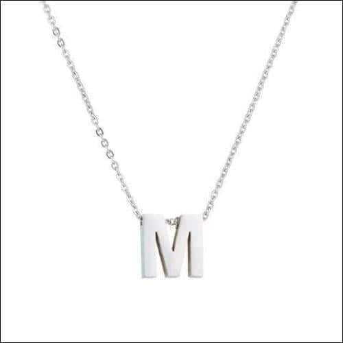 Zilveren Letter Ketting Initiaal Met De Letter m