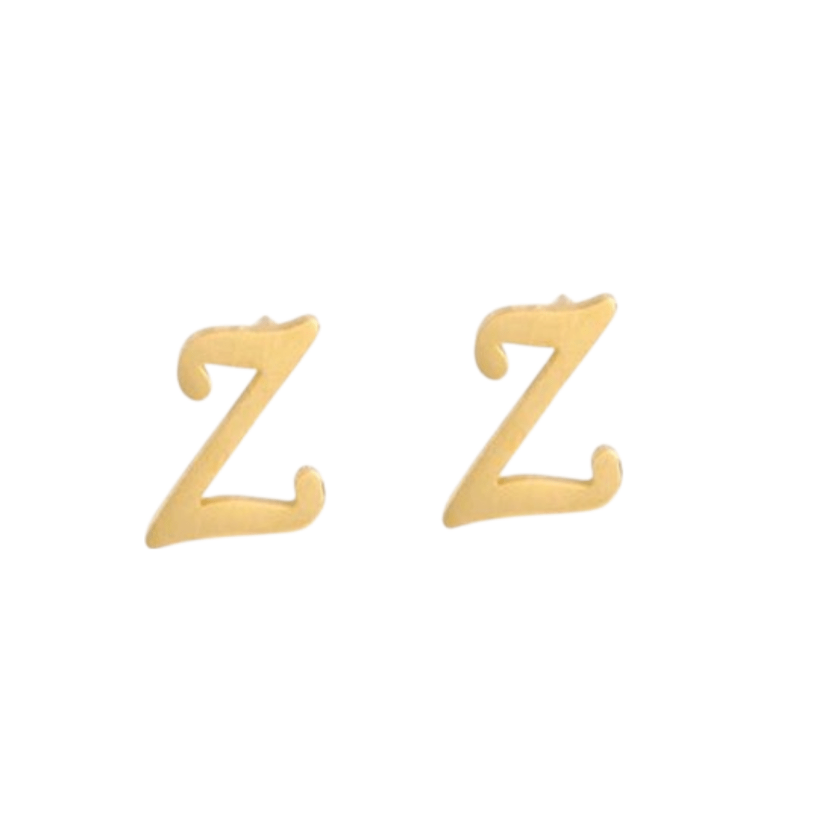 RVS Letter Z Oorbellen Goudkleurig – Initiaal - Aramat Jewels - Oorbellen - cadeautip