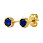 RVS Oorbellen met Donkerblauwe Zirkonia - 5mm - oor2065 - XE58221 - Oorbellen kopen# - 5mm - alles - blauw