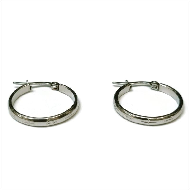 Prachtige Stalen Oorringen van Aramat Jewels® Anker-25x3mm | Oorbellen