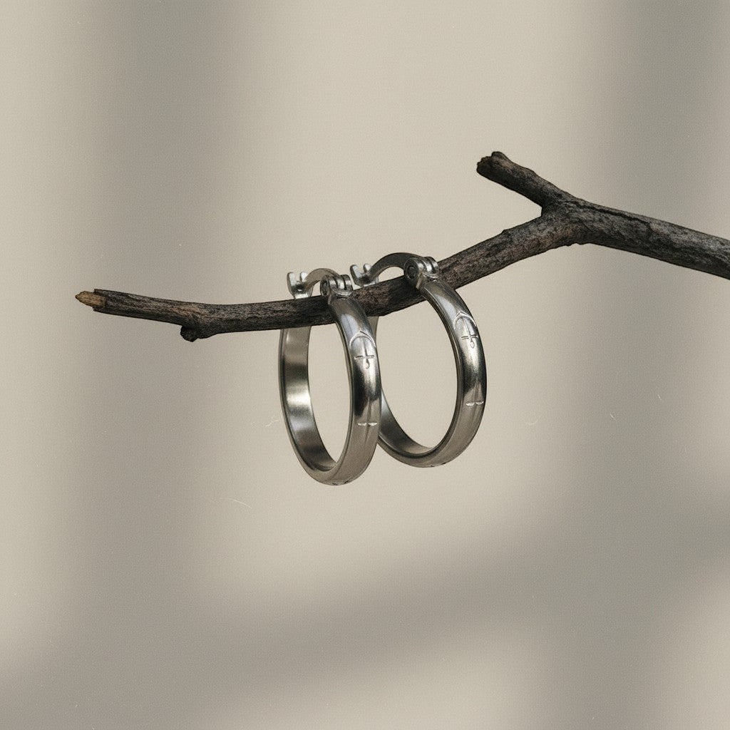RVS Oorringen met Ankermotief Zilverkleur 20mm - Aramat Jewels - Oorringen - cadeautip