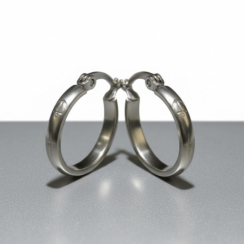 RVS Oorringen met Ankermotief Zilverkleur 20mm - Aramat Jewels - Oorringen - cadeautip