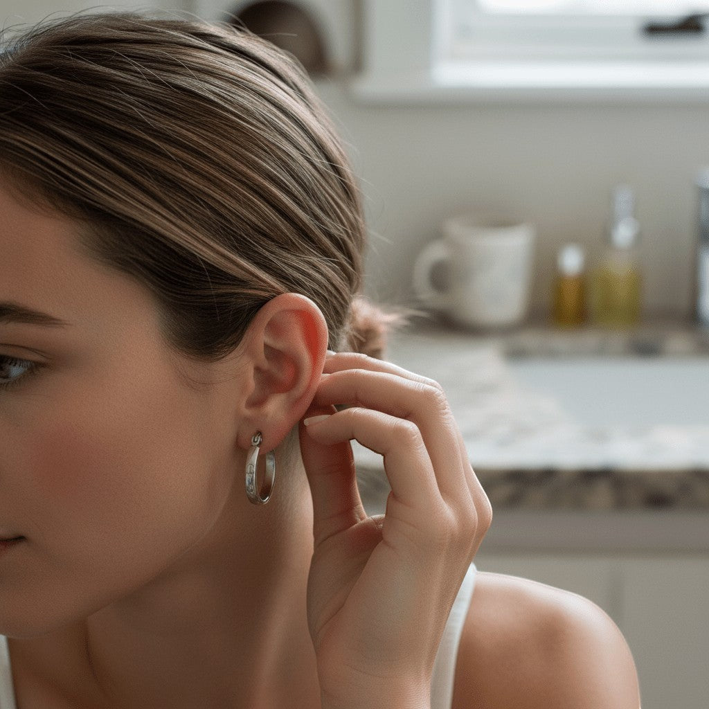 RVS Oorringen met Ankermotief Zilverkleur 20mm - Aramat Jewels - Oorringen - cadeautip