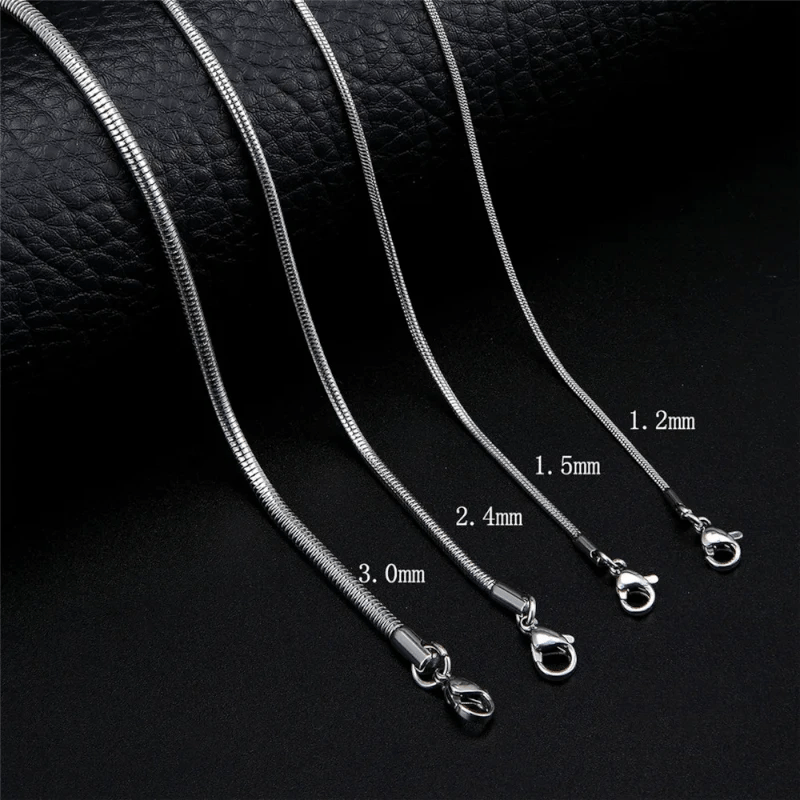 RVS Slangenketting Zilverkleur 45 - 60cm - Soepele Schakelketting Dames - Aramat Jewels - Halskettingen - cadeautip