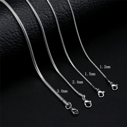 RVS Slangenketting Zilverkleur 45 - 60cm - Soepele Schakelketting Dames - Aramat Jewels - Halskettingen - cadeautip