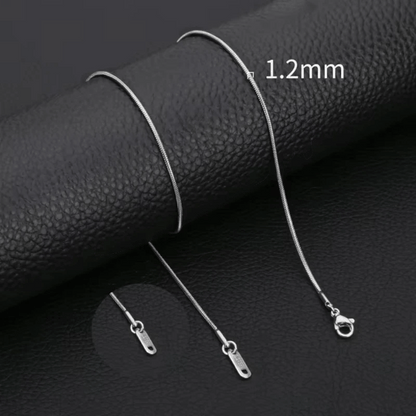 RVS Slangenketting Zilverkleur 45 - 60cm - Soepele Schakelketting Dames - Aramat Jewels - Halskettingen - cadeautip