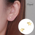 Ster oorstekers goudkleur staal – 4mm mini