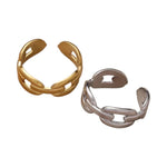 RVS Verstelbare Open Ring - Koffieboon Schakel - One Size - ring298 - 645 - Ringen kopen