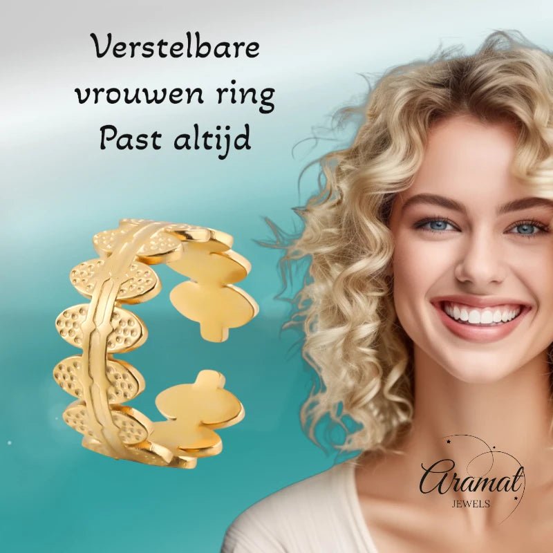 RVS Verstelbare Open Ring - Ovale Schakels - One Size - ring296 - 161797 - Ringen kopen