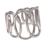 RVS Verstelbare Open Ring - Overlappende Ovalen - One Size - ring314 - 73894 - Ringen kopen# - Zilverkleur - alles - bali