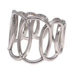 RVS Verstelbare Open Ring - Overlappende Ovalen - One Size - ring314 - 73894 - Ringen kopen# - Zilverkleur - alles - bali