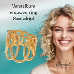 RVS Verstelbare Open Ring - Overlappende Ovalen - One Size - ring297 - 73902 - Ringen kopen