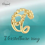 RVS Verstelbare Ring - Geknoopt Dot Motief - One Size - ring301 - 104809 - Ringen kopen