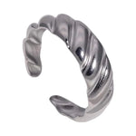 RVS Verstelbare Ring – Schuine Lijnen Motief – One Size - Ringen kopen