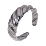 RVS Verstelbare Ring – Schuine Lijnen Motief – One Size - ring303 - 73885 - Ringen kopen