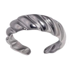 RVS Verstelbare Ring – Schuine Lijnen Motief – One Size - ring303 - 73885 - Ringen kopen