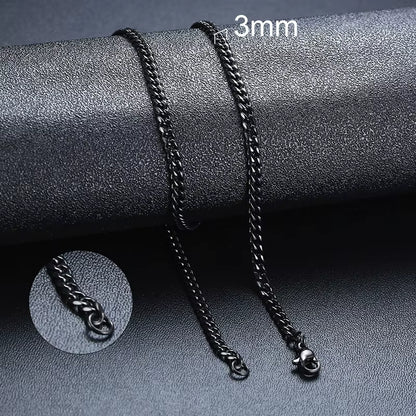 Black Cuban Link Chain Steel - Gourmet Link Tough Necklace