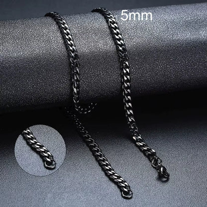 Black Cuban Link Chain Steel - Gourmet Link Tough Necklace