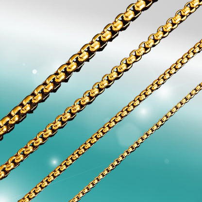 Steel Jasseron chain gold color