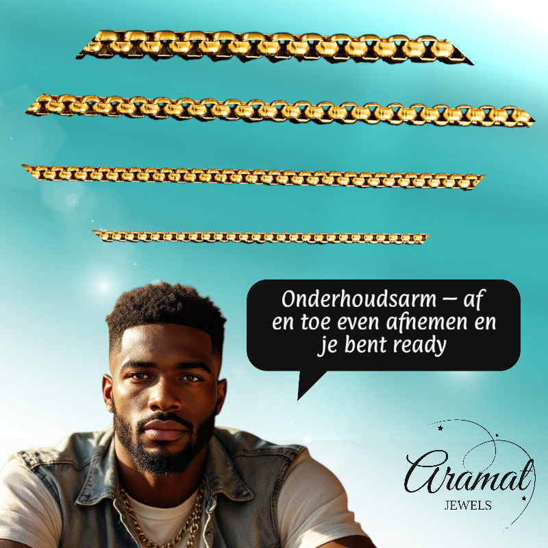 Steel Jasseron chain gold color