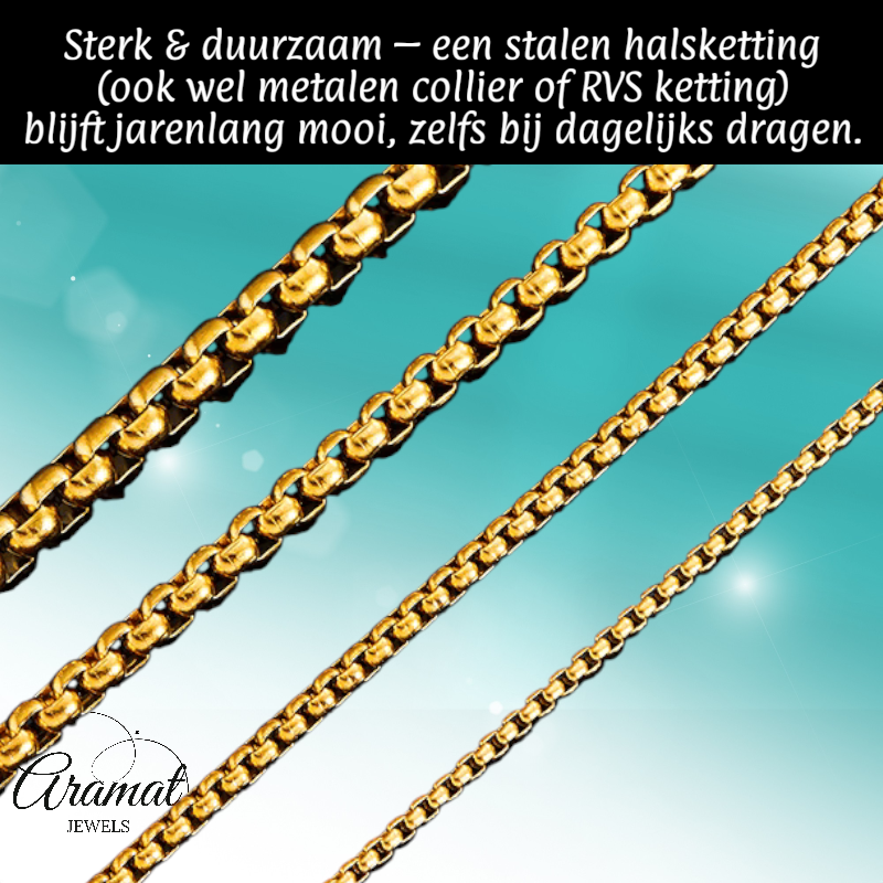 Steel Jasseron chain gold color