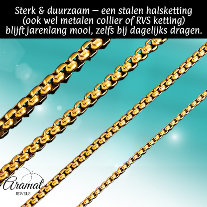 Steel Jasseron chain gold color
