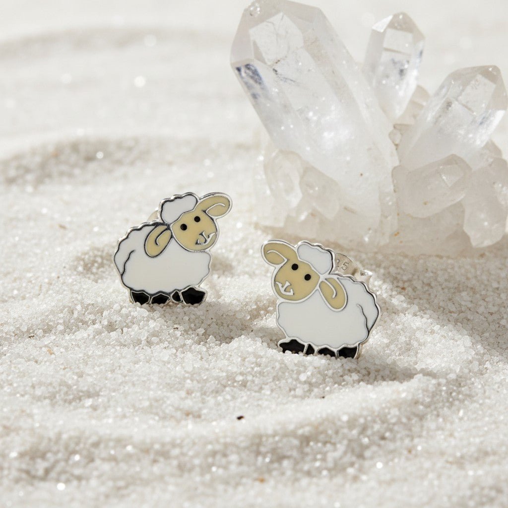 Schattige Zilveren Schaap Oorbellen voor Meisjes - Aramat Jewels - Oorbellen - cadeautip