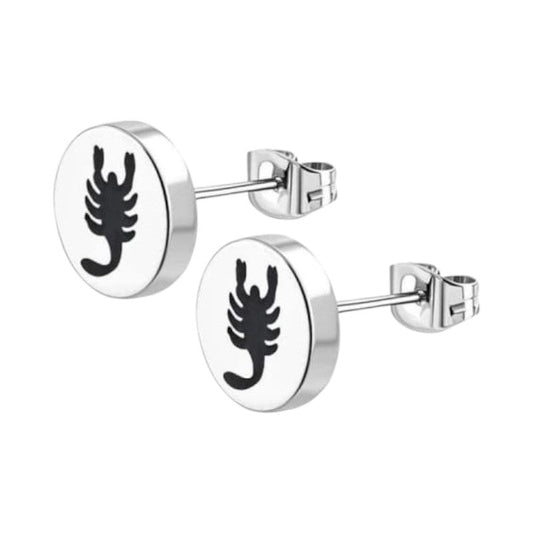 Schorpioen Oorbellen Zilverkleurig RVS – 8mm – Dieren oorstekers - oor2842 - tte653 - Oorbellen kopen# - 8mm - alles - cadeau