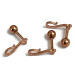 Rosékleurige Barbell Piercing - Oorpiercing Slang-12x5mm | Lichaamssieraden