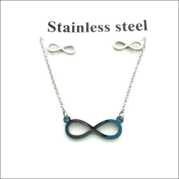 Ketting Met Infinity Symbool - Sieradenset Oorbellen En Ketting Infinity Staal Dames 48cm.