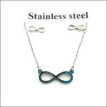 Ketting Met Infinity Symbool - Sieradenset Oorbellen En Ketting Infinity Staal Dames 48cm.