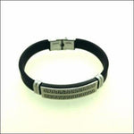 Zwarte Siliconen Armband Met Rvs Accenten