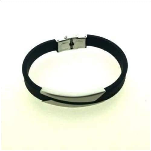 Zwarte Rubberen Armband Met Metalen Sluiting Voor Polsmaat 21cm
