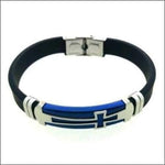 Siliconen Armband Met Blauw-witte Streep