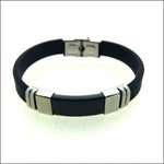 Zwarte Leren Armband Met Zilveren Sluiting