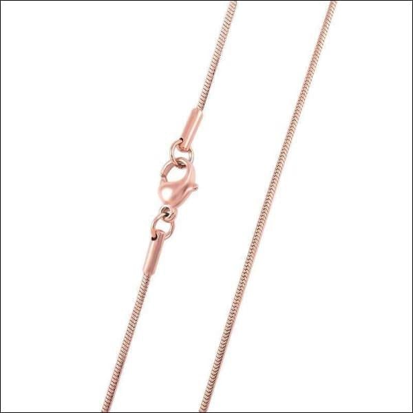 Rvs Ronde Roségouden Slangenketting | Halskettingen