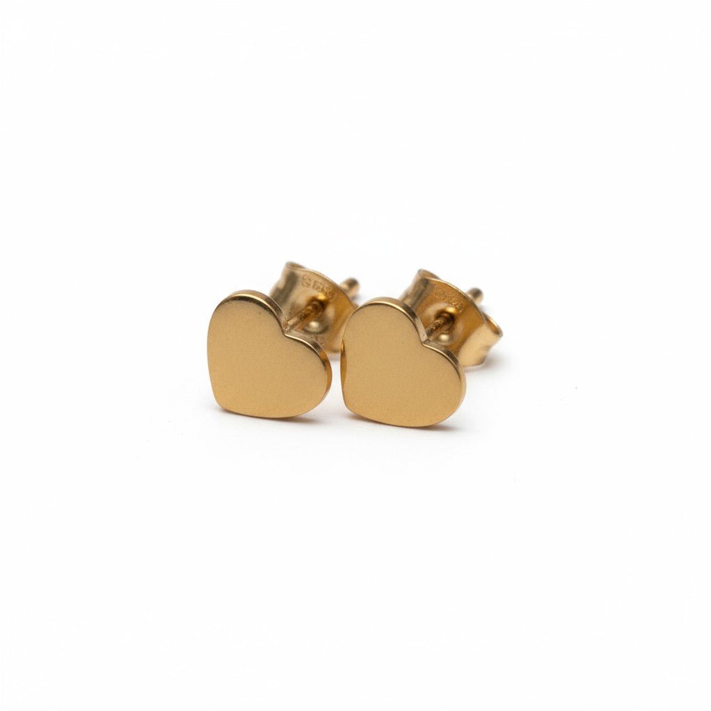 Staal Hartje Oorstekers Goudkleur 8mm Gesloten - Aramat Jewels - Oorbellen - cadeautip