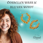 Stainless steel druppelvormige oorringen met hartjesmotief - oor6405 - 792418 - Oorringen kopen# - 26mm - alles - cadeau
