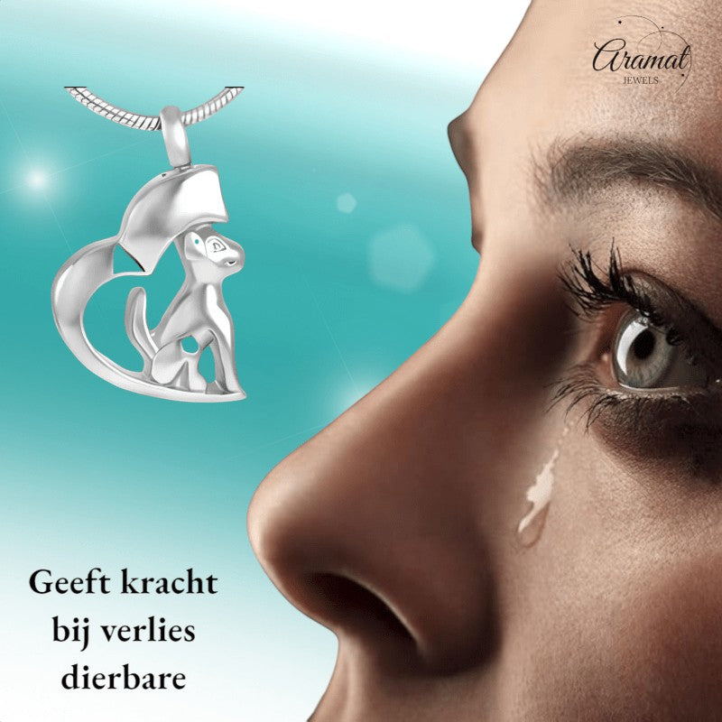 Stalen Ashanger Hond - Zilverkleurig - hang468 - Gedenkhangers kopen# - 30mm - alles - ashangers