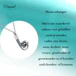 Stalen Ashanger Vishaak met Pootje - Zilverkleur & Zwart - hang585 - Gedenkhangers kopen# - 40mm - alles - ashangers