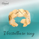 Stalen Dames - & Herenring - Verstelbaar - 9mm - RVS - ring359 - 162256 - Ringen kopen# - Goudkleur - alles - boho